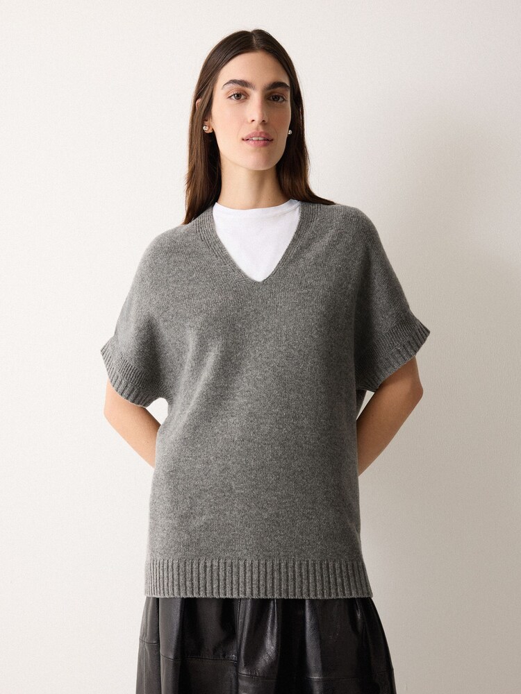 Jigsaw Grey Soft Merino Longline Tank - Image 1 of 5