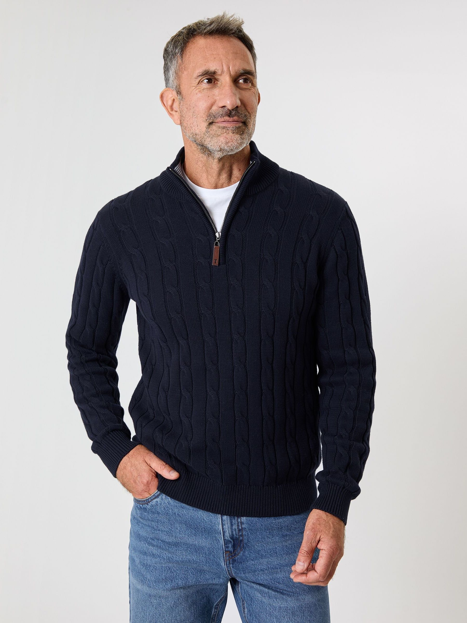 Buy Saltwell Cable Knit Quarter Zip Jumper from Next Denmark