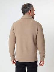 Natural - Saltwell Cable Knit Shawl Neck Jumper - Imagen 2 de 4