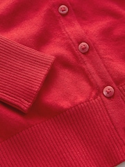 Rojo - Cárdigan escolar con cuello de pico de tejido con alto contenido en algodón (3 a 16 años) - Imagen 6 de 6