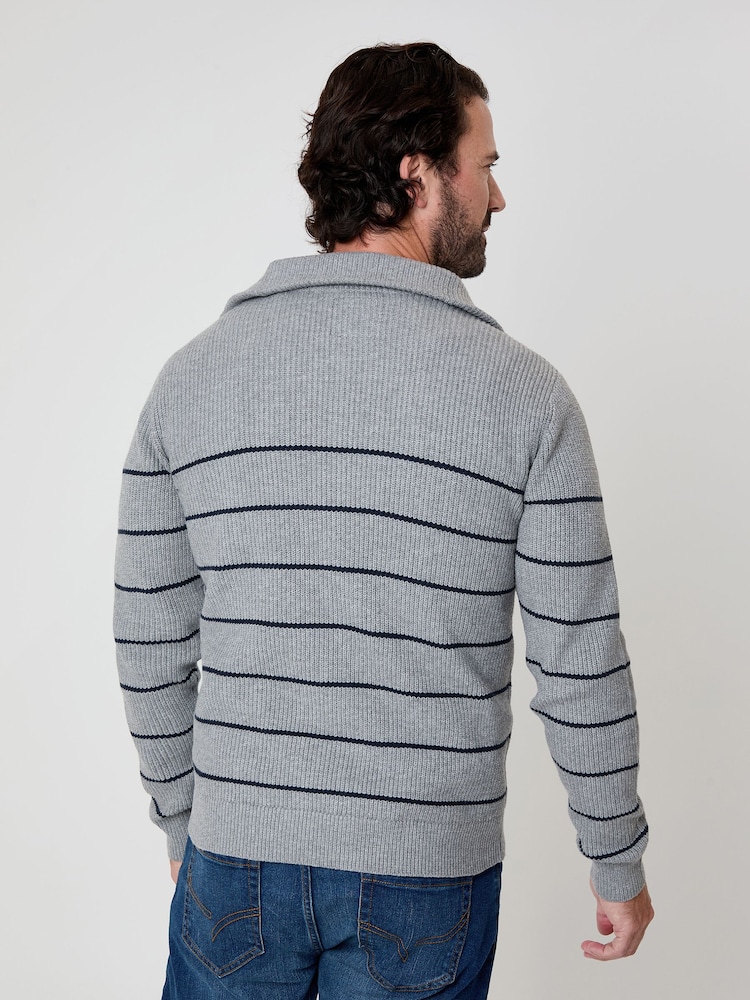 Saltwell Striped Quarter Zip Jumper - Image 2 of 4 Saltwell Striped Quarter Zip Jumper - Image 2 of 4