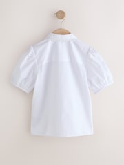White Lace Trim Three Quarter Sleeve School Blouse (3-14yrs) - Image 6 of 9