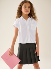 Blanco - Short Sleeve Revere Collar Boxy Fit School Shirts 2 Pack (9-18yrs) - Imagen 2 de 9