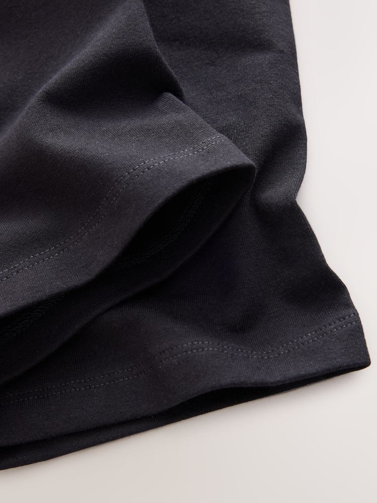 Negro - Cotton Rich Alto Waist Stretch Cycle Shorts 2 Pack (3-16yrs) - Imagen 10 de 10