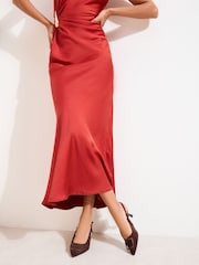 Friends Like These Faux Suede Chocolate Brown Wide Fit Buckle Detail Slingback Kitten Heel Smart Court Shoes - Image 3 of 3