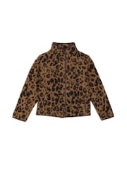 Chelsea Peers Brown Borg Fleece Leopard Print Jacket - Image 6 of 6