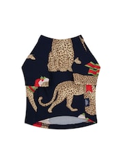 Chelsea Peers Blue Pets Christmas Leopard Print Pyjama T-Shirt - Image 3 of 4