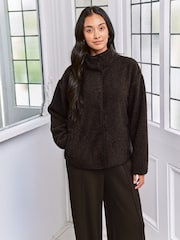 Chelsea Peers Brown Borg Fleece Jacket - Image 1 of 6