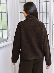 Chelsea Peers Brown Borg Fleece Jacket - Image 3 of 6