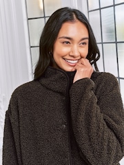 Chelsea Peers Brown Borg Fleece Jacket - Image 4 of 6