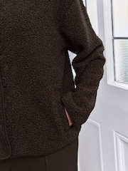 Chelsea Peers Brown Borg Fleece Jacket - Image 5 of 6