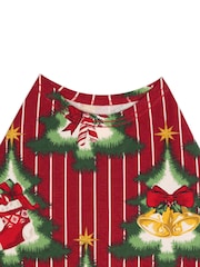 Chelsea Peers Red Pets Cotton Christmas Tree Stripe Pyjama T-Shirt - Image 4 of 4
