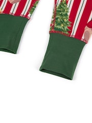 Chelsea Peers Red Christmas Teddy Bear Stripe Print Long Pyjamas Set - Image 3 of 3