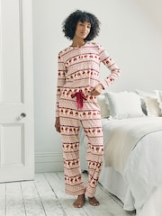Chelsea Peers The Bear Christmas Fair Isle Print Long Pyjamas Set - Imagen 1 de 8