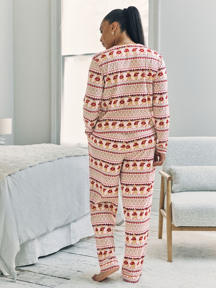 Chelsea Peers Off White The Bear Christmas Fair Isle Print Long Pyjamas Set - Image 9 of 9