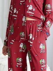 Chelsea Peers Christmas Santa Snowball Print Long Pyjamas Set - Imagen 3 de 6