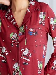 Chelsea Peers Christmas Santa Snowball Print Long Pyjamas Set - Imagen 4 de 6