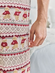 Chelsea Peers Natural The Bear Christmas Fair Isle Print Long Pyjamas Set - Image 6 of 6