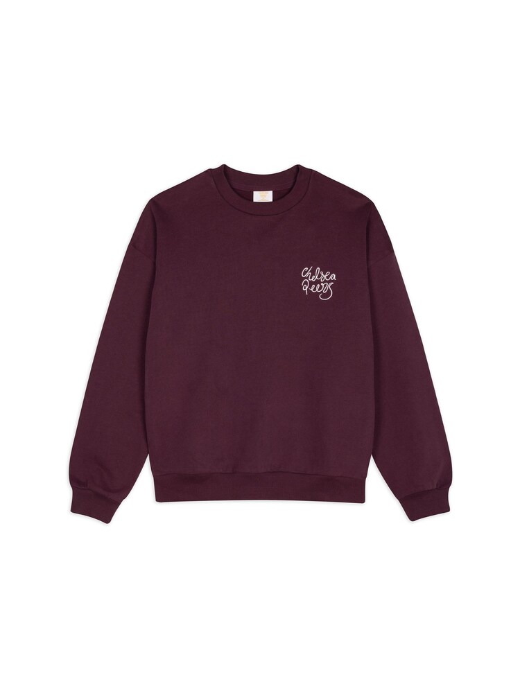 Chelsea Peers Red Embroidered Script Logo Sweatshirt - Image 6 of 6 Chelsea Peers Red Embroidered Script Logo Sweatshirt - Image 6 of 6