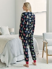 Chelsea Peers Christmas Dinosaur Print Long Pyjamas Set - Imagen 4 de 5