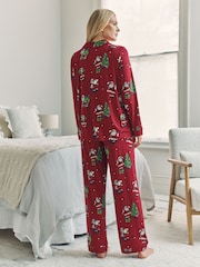 Chelsea Peers Christmas Santa Snowball Print Long Pyjamas Set - Bild 4 von 5