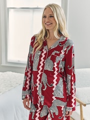 Chelsea Peers Snow Leopard Wavy Stripe Print Long Pyjamas Set - Imagen 2 de 6