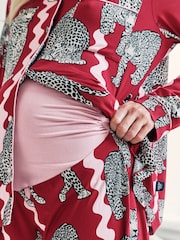 Chelsea Peers Snow Leopard Wavy Stripe Print Long Pyjamas Set - Imagen 3 de 6