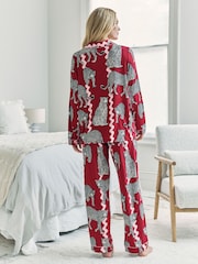 Chelsea Peers Snow Leopard Wavy Stripe Print Long Pyjamas Set - Imagen 4 de 6