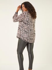 Roman Pink Curve Animal Print Pocket Shirt - Image 3 of 5