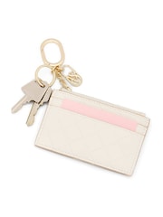 Victoria's Secret Soft Ivory White Woven Card Case Keyring - Image 2 of 2