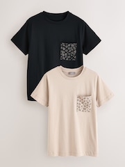 Animal - 2 Pack Embellished Animal Pocket Short Sleeve Top - Imaginea 1 din 6