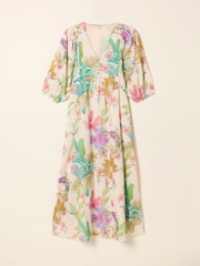 FatFace Lilibet Ivory Tropical Petite Midi Dress - Image 6 of 6