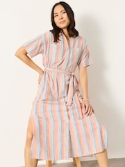 FatFace Susie Multi Petite Stripe Shirt Dress - Image 4 of 5
