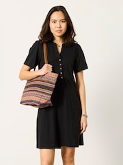 FatFace Maggie Black Petite Jersey Dress - Image 1 of 6