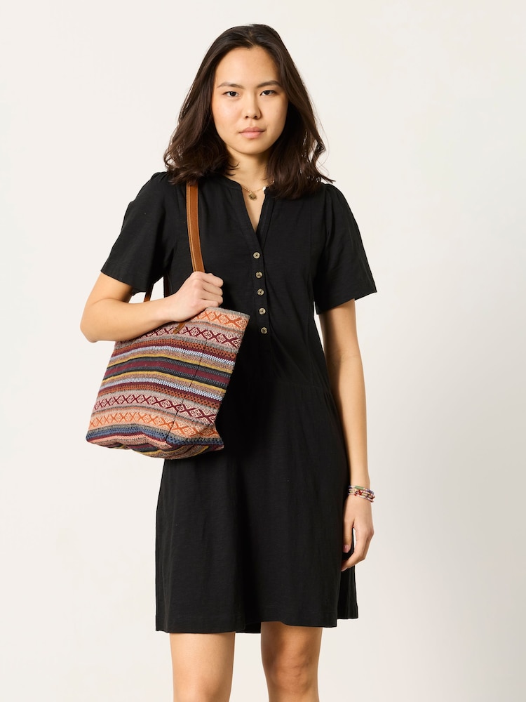 FatFace Maggie Black Petite Jersey Dress - Image 1 of 6