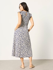FatFace Demi Blue Shells Petite Jersey Midi Dress - Image 2 of 5