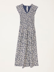 FatFace Demi Blue Shells Petite Jersey Midi Dress - Image 5 of 5