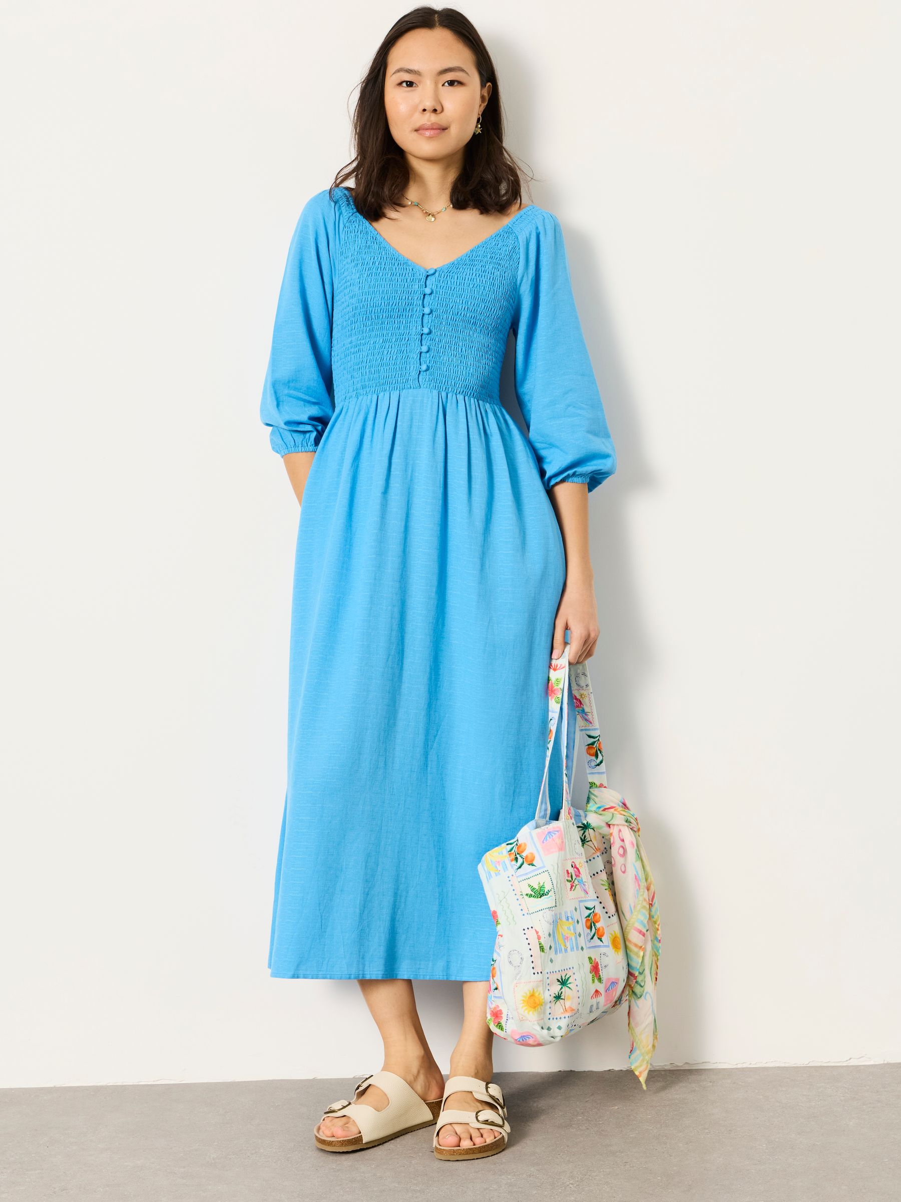 Fatface Women's Blue Adele Petite Midi Dress