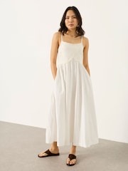 FatFace Hazel Ivory Petite Embroidered Midi Dress - Image 3 of 5