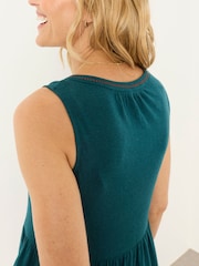 FatFace Elsa Teal Blue Petite Jersey Maxi Dress - Image 5 of 7