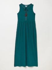 FatFace Elsa Teal Blue Petite Jersey Maxi Dress - Image 7 of 7
