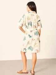 FatFace Cleo Ivory Sketched Shells Petite Shirt Dress - Image 3 of 7
