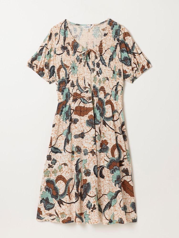 FatFace Nora Ivory Batik Petite Jersey Dress - Image 6 of 6