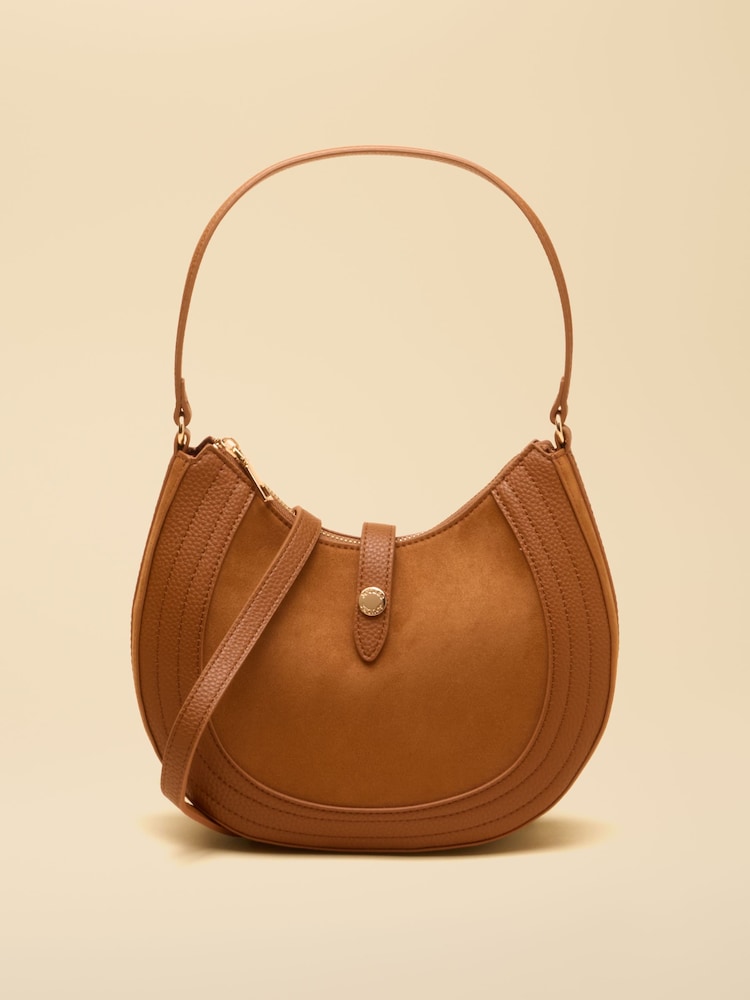 Joules Tan Brown Crossbody Saddle Bag - Image 1 of 8 Joules Tan Brown Crossbody Saddle Bag - Image 1 of 8
