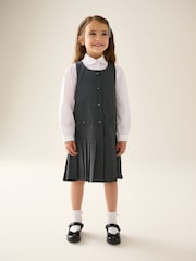 Grey Drop Waist Pleated Pinafore School Dress (3-14yrs) - Image 1 of 9