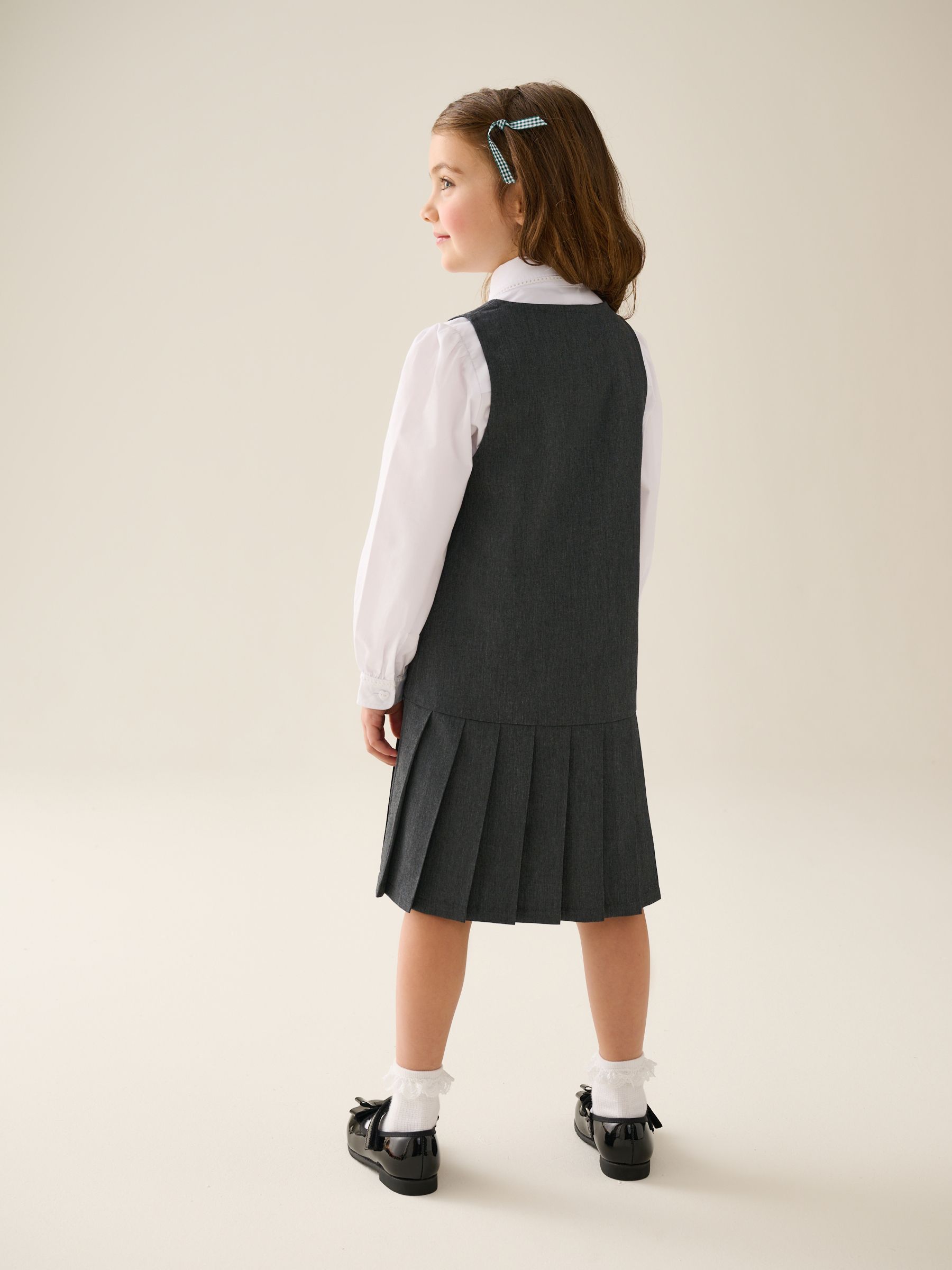 Buy Grey Drop Waist Pleated Pinafore School Dress (3-14yrs) from