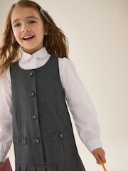 Grey Drop Waist Pleated Pinafore School Dress (3-14yrs) - Image 4 of 9