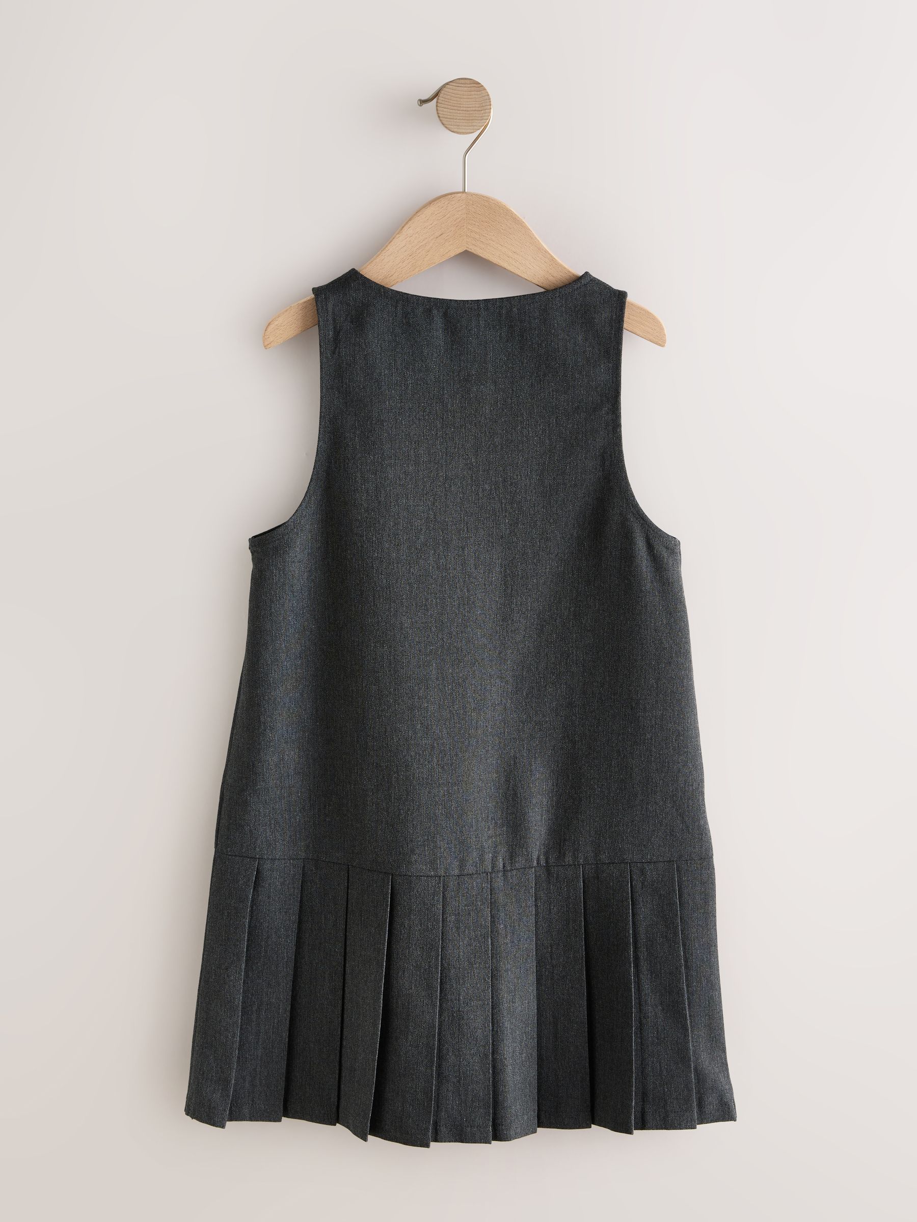 Buy Grey Drop Waist Pleated Pinafore School Dress (3-14yrs) from
