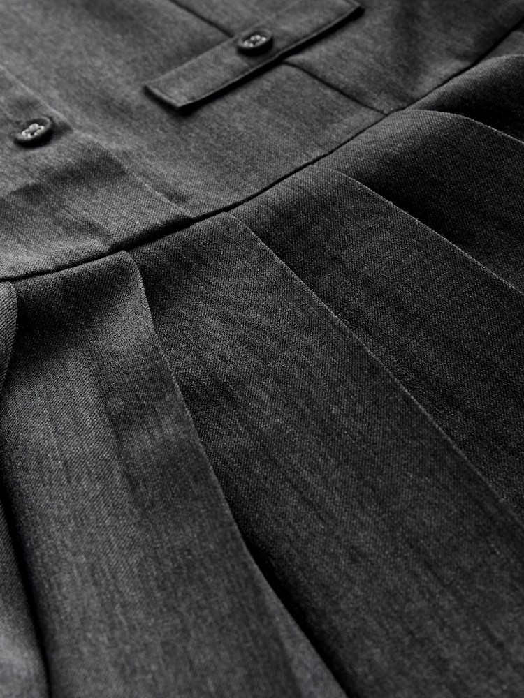 Grey Drop Waist Pleated Pinafore School Dress (3-14yrs) - Image 9 of 9 Grey Drop Waist Pleated Pinafore School Dress (3-14yrs) - Image 9 of 9