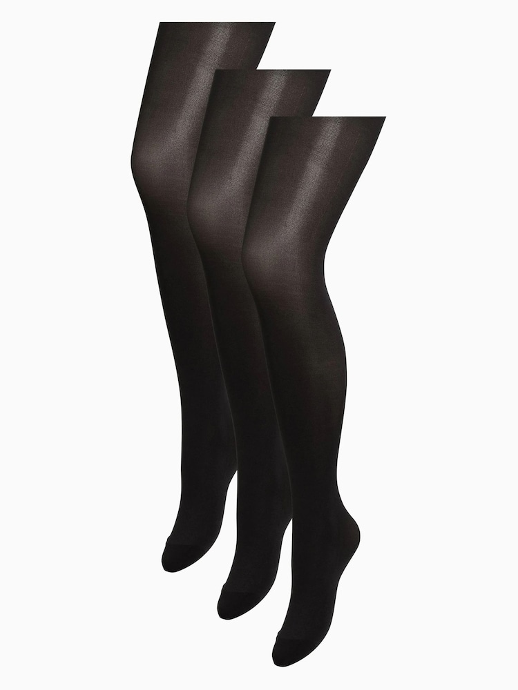 Black/Black/Berry/Chocolate Brown 40 Denier Opaque Tights 4 Pack - Image 1 of 4